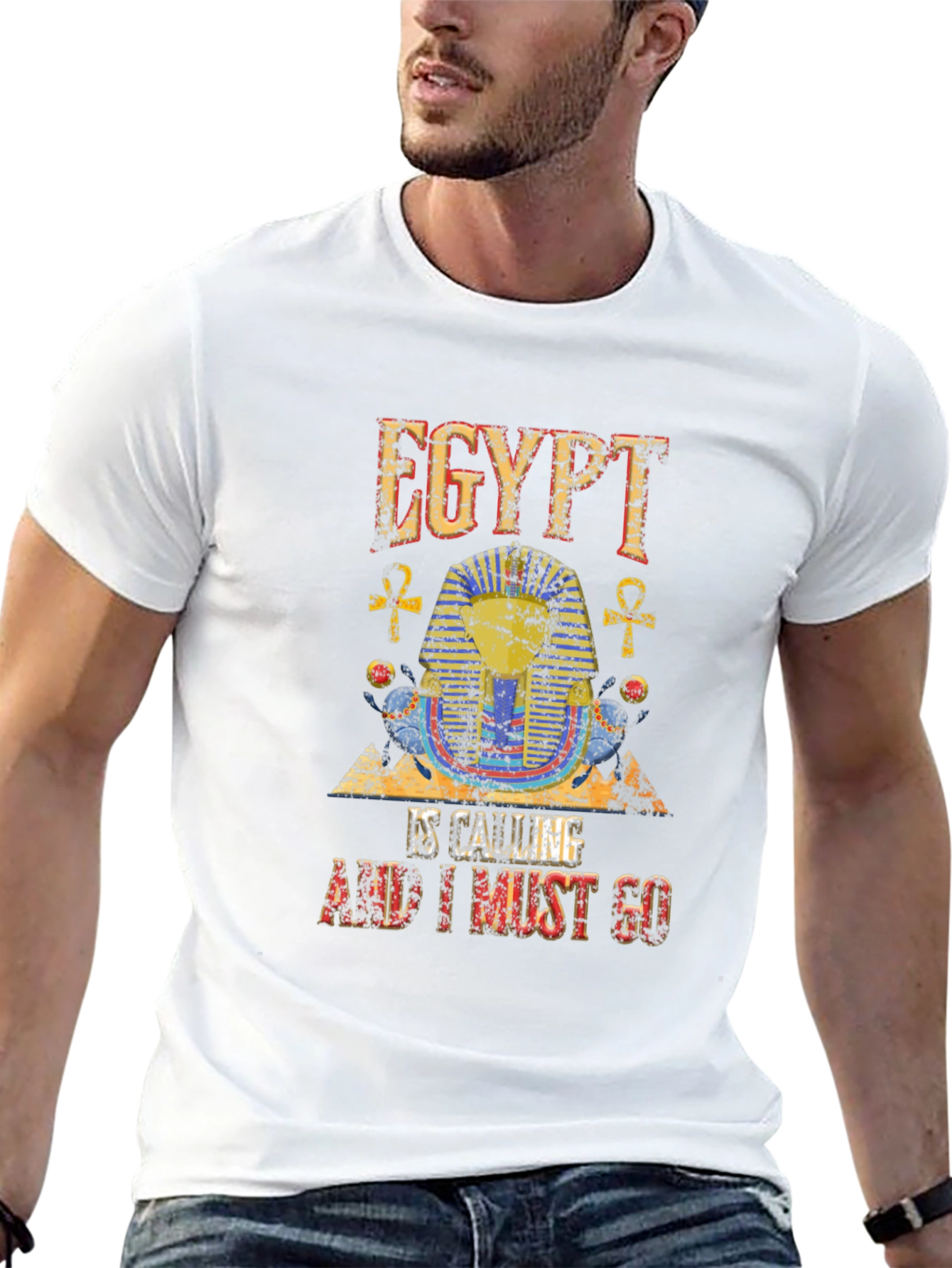 Egypt Calling Graphic Tee - Black Cotton T-Shirt