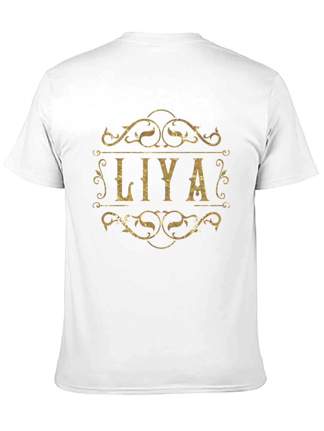 Personalized LIYA Gold Graphic Black T-Shirt