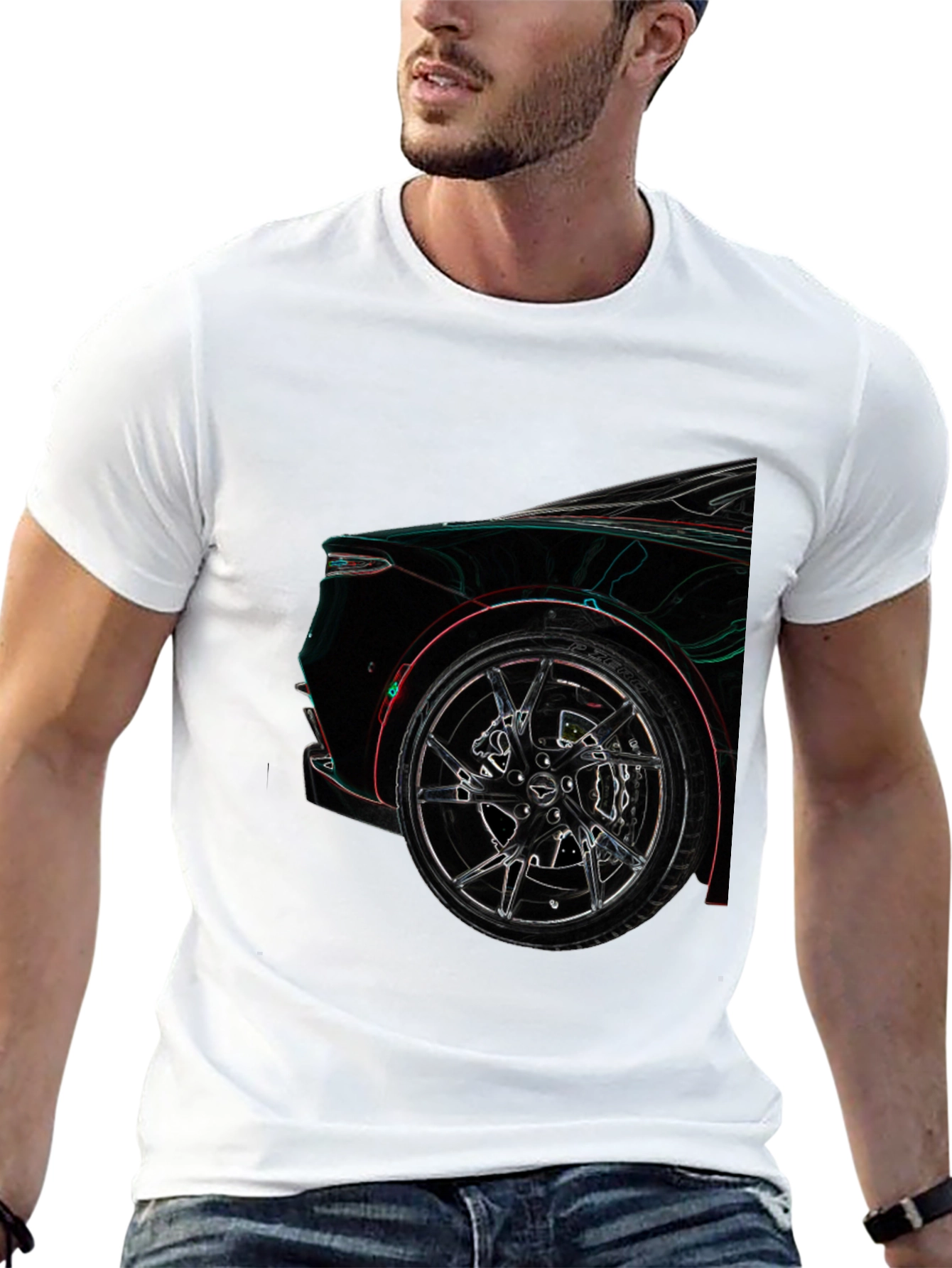 Aston Martin Car Wheel Design Black T-Shirt