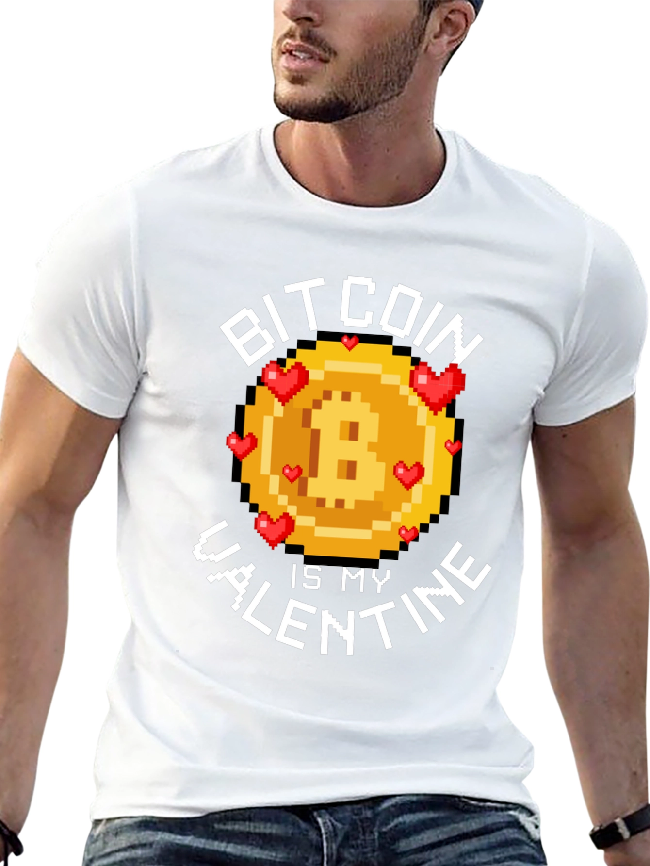 Bitcoin is my Valentine - Pixelated T-Shirt