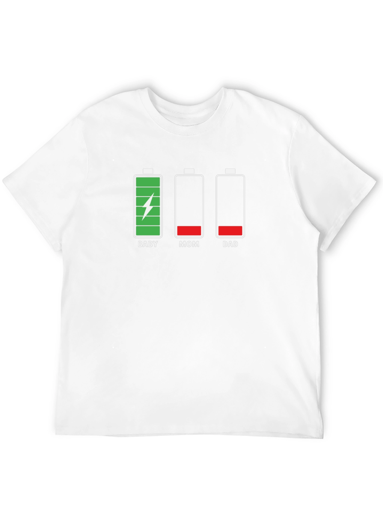 Funny Family Battery Level Black T-Shirt