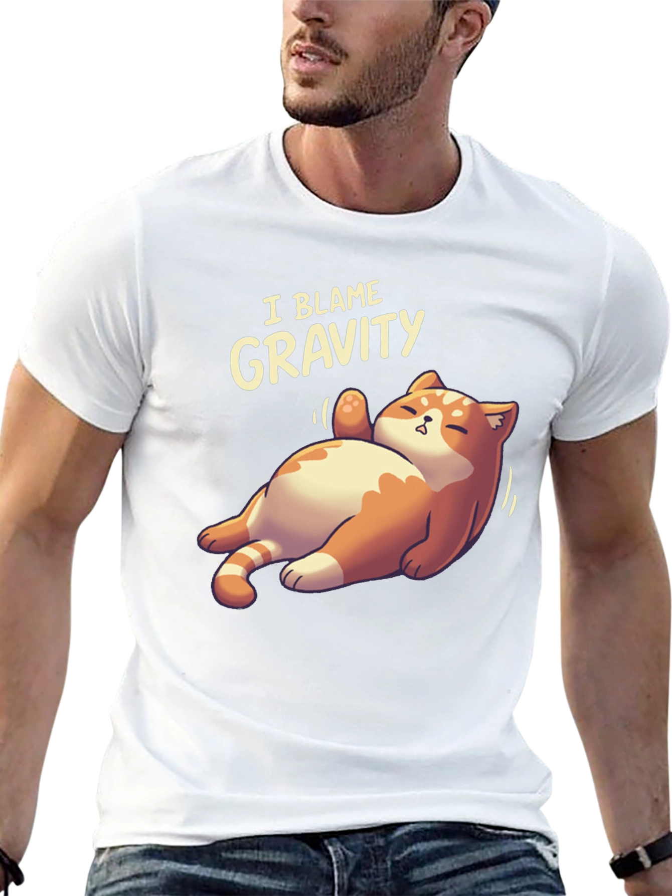 I Blame Gravity Cat T-Shirt - Funny Graphic Tee