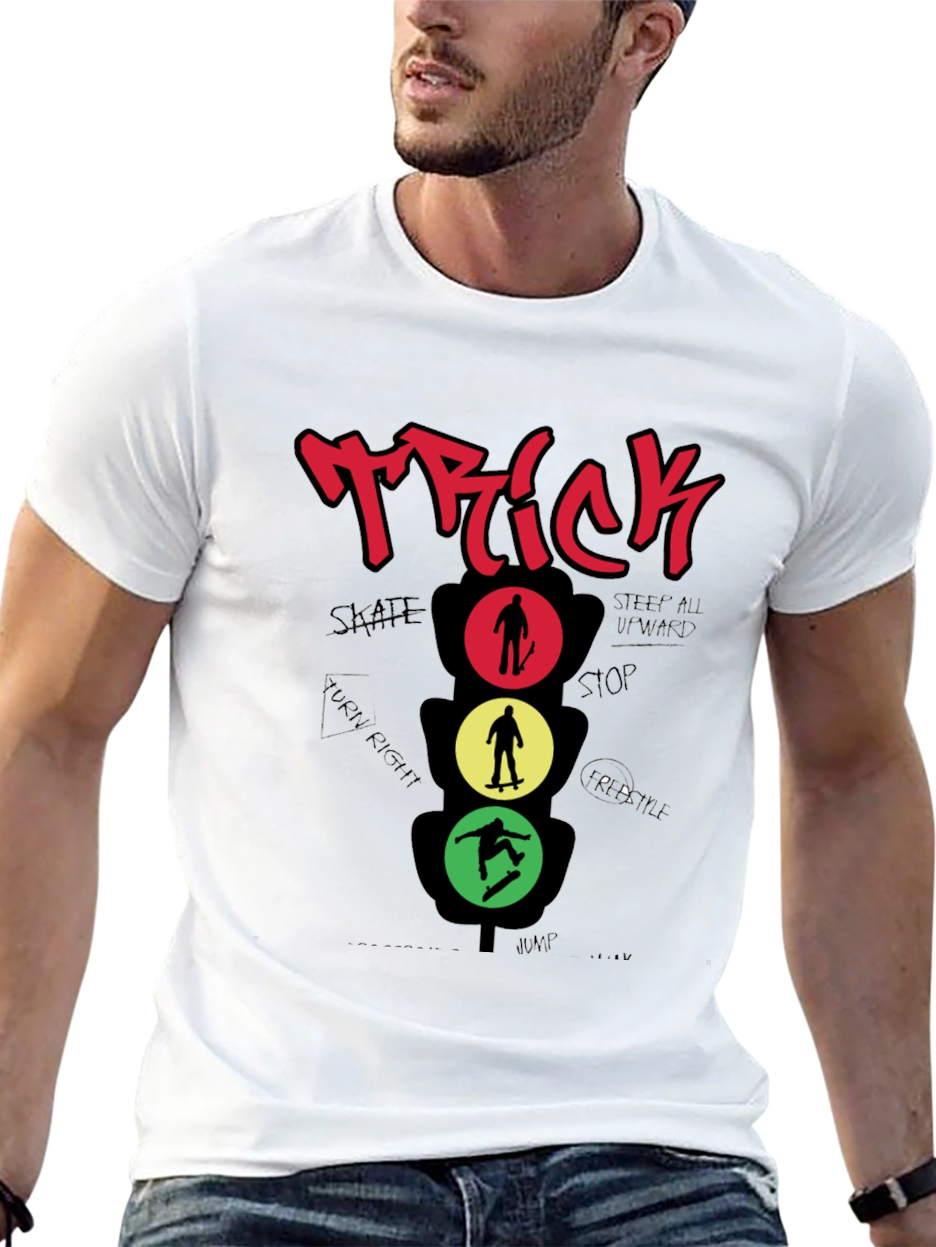 Skateboarding Trick Graphic T-Shirt