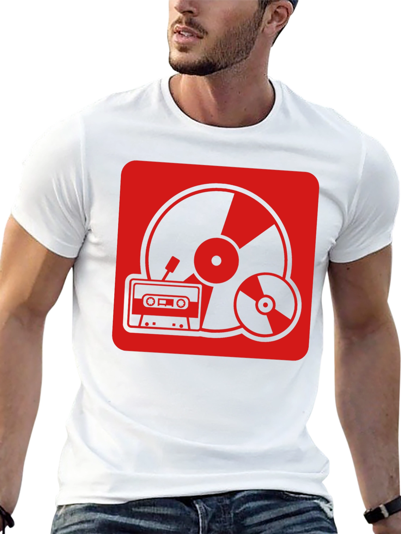Retro Music T-Shirt - Vinyl CD Cassette Design