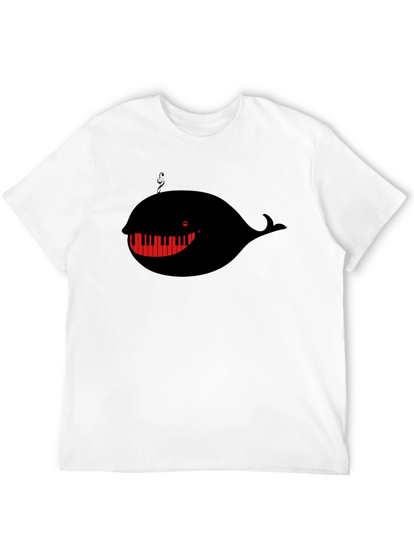 Piano Whale Graphic Tee - Mens Black T-Shirt