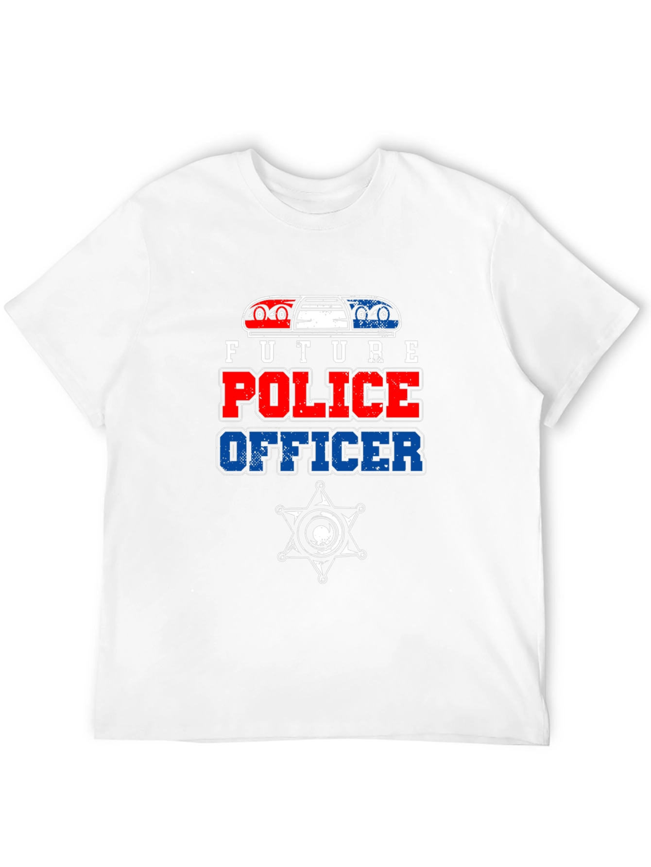 Future Police Officer Graphic Tee - Black Cotton T-Shirt