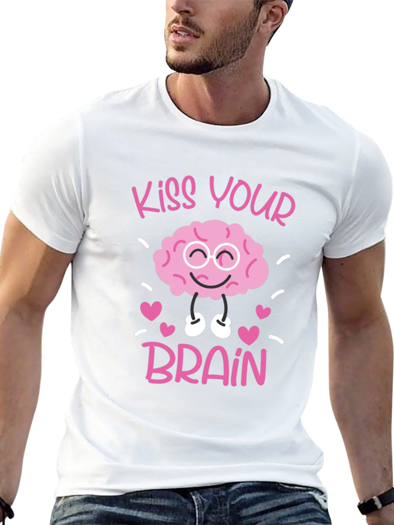 Kiss Your Brain Graphic Tee - Black Cotton Shirt