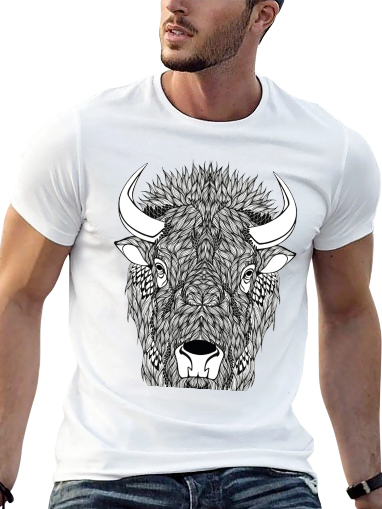 Buffalo Graphic Tee - Black Cotton Blend