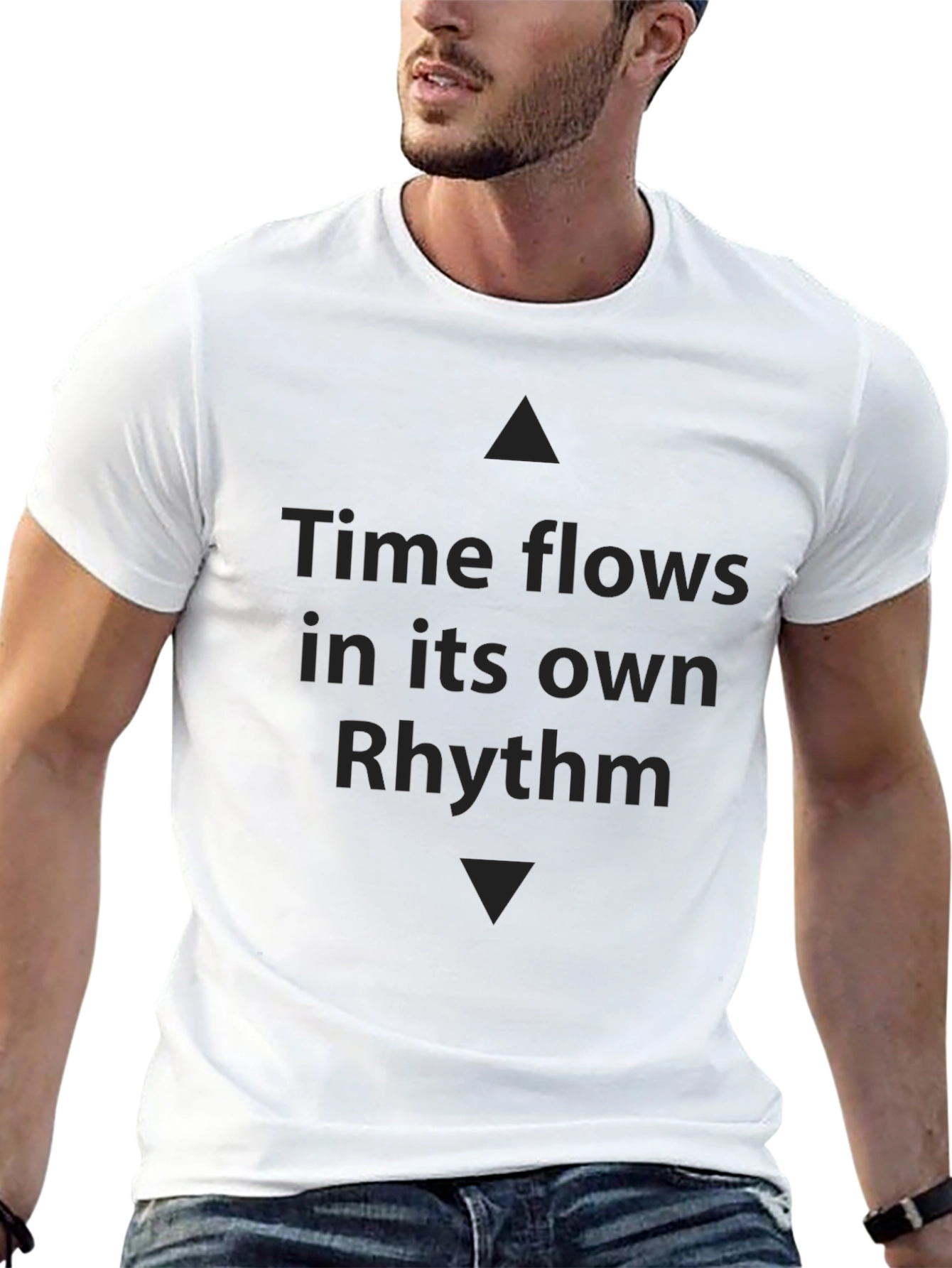 Time Flows Own Rhythm Black Graphic Tee Shirt
