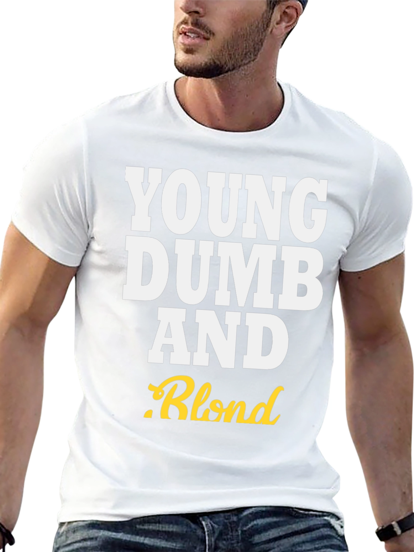 Young Dumb And Blond Crew Neck Tee