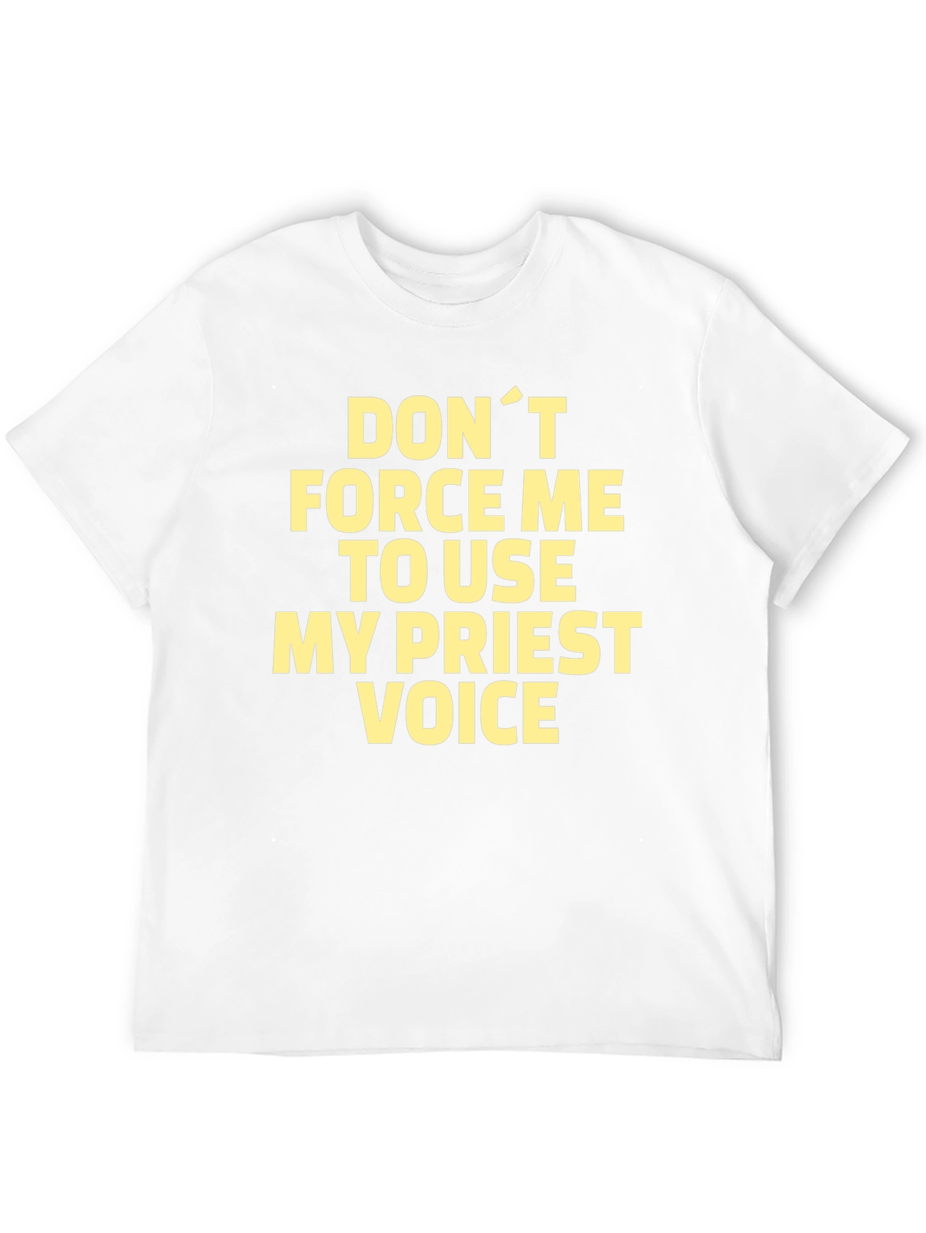 Funny Priest Voice Graphic Tee - Black T-Shirt