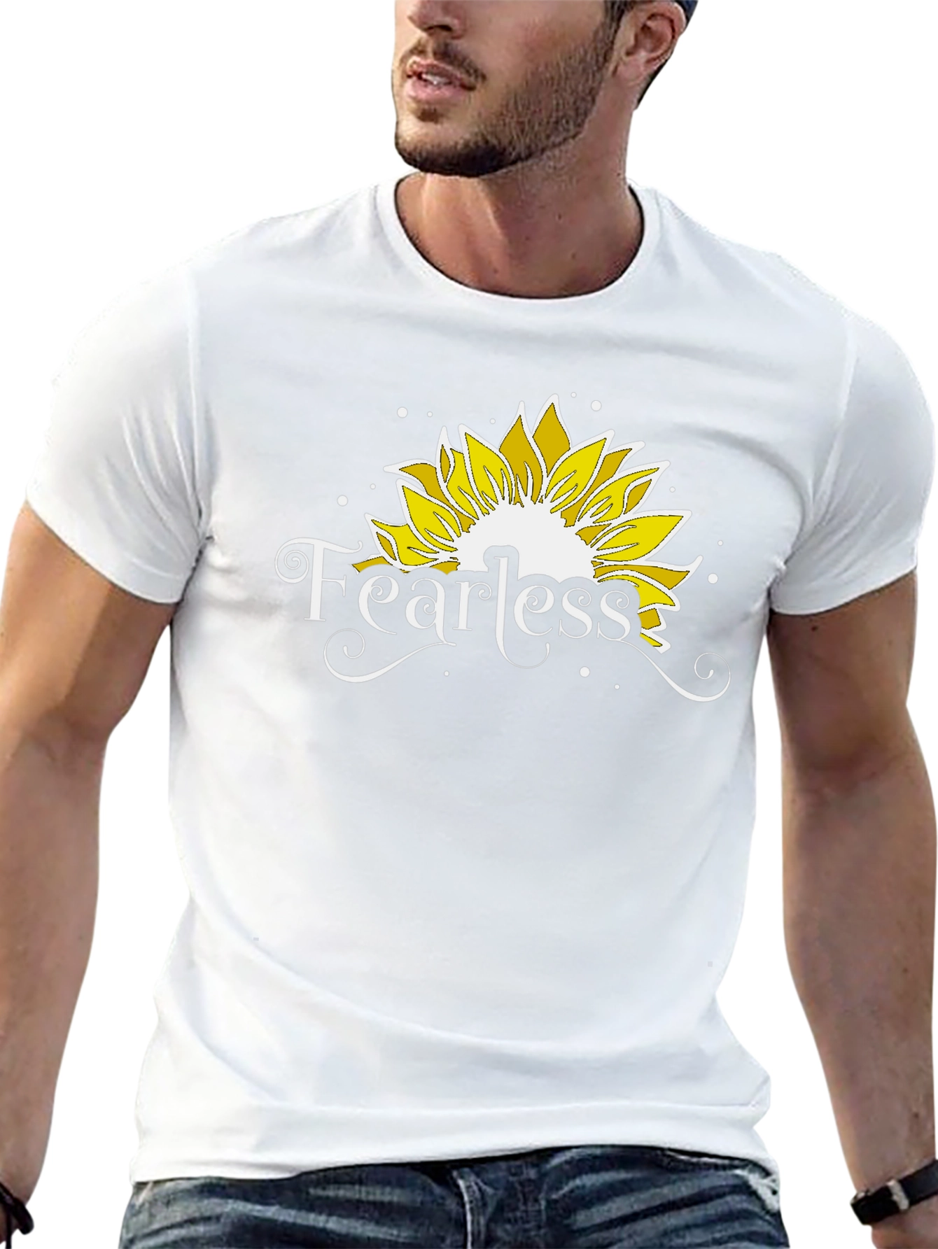 Fearless Sunflower Graphic Tee - Black