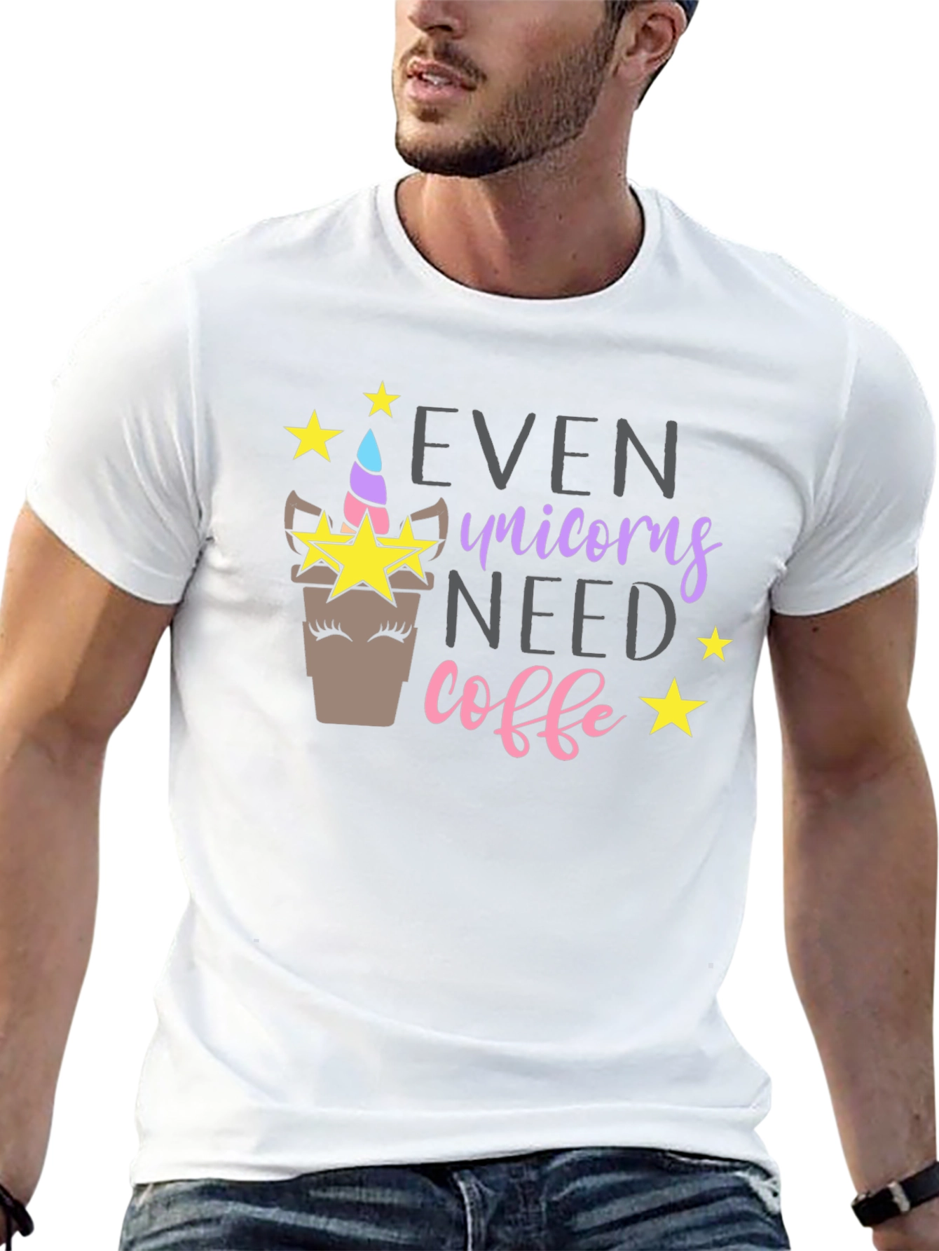 Unicorn Coffee Graphic T-Shirt
