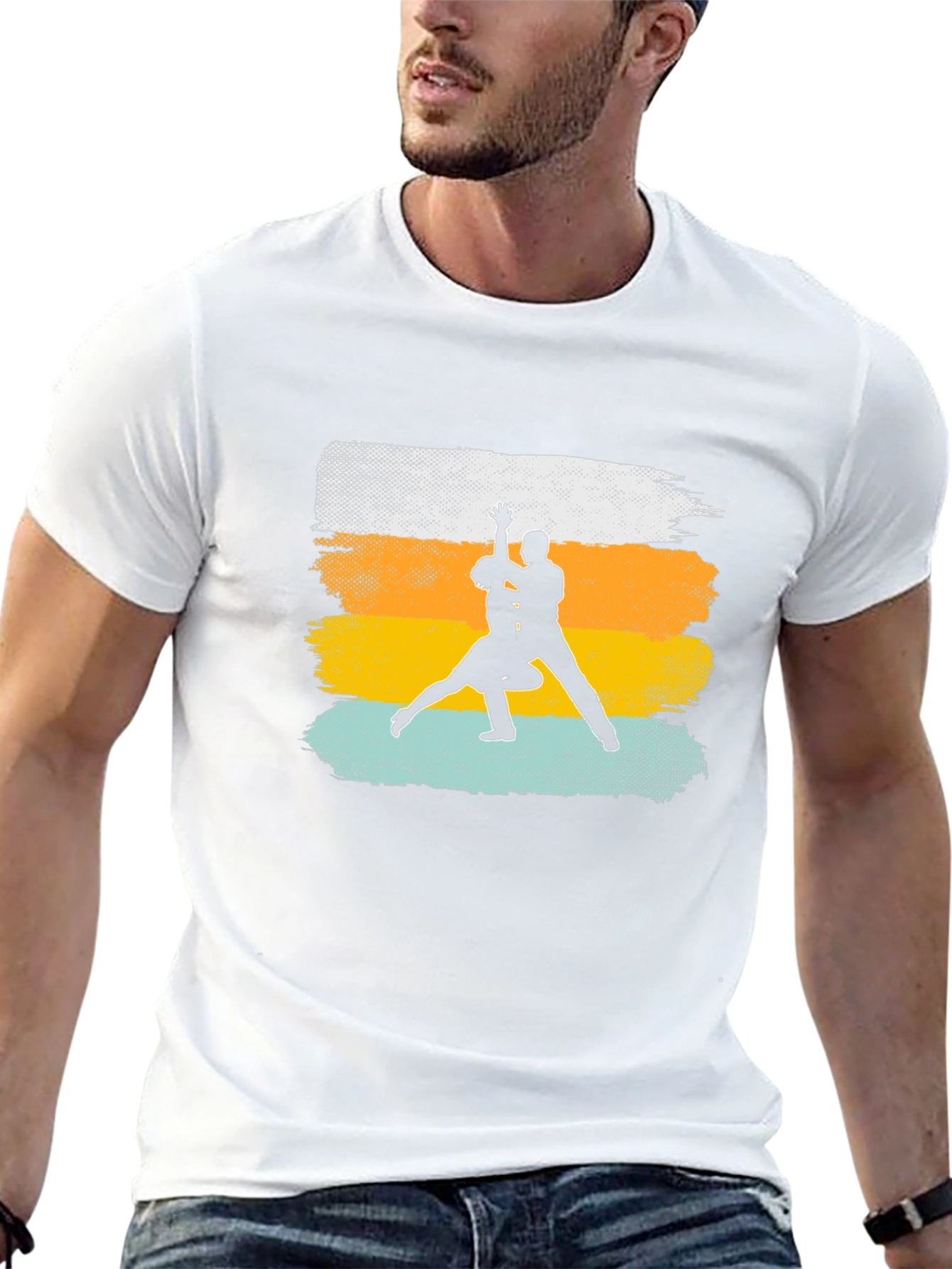 Dancing Silhouette Graphic Tee - Retro Style