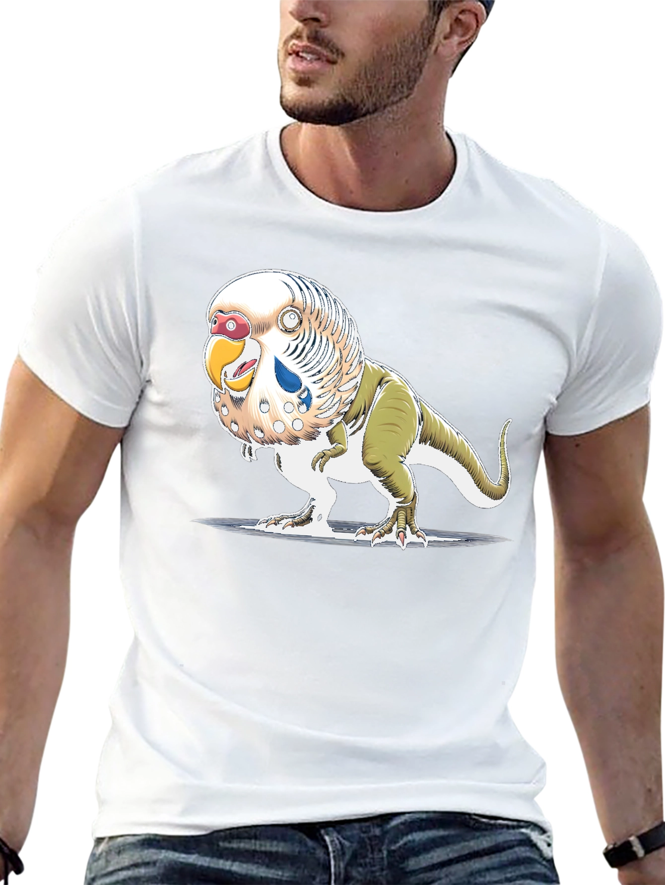 Parakeet Dinosaur T-Shirt - Unique Graphic Tee