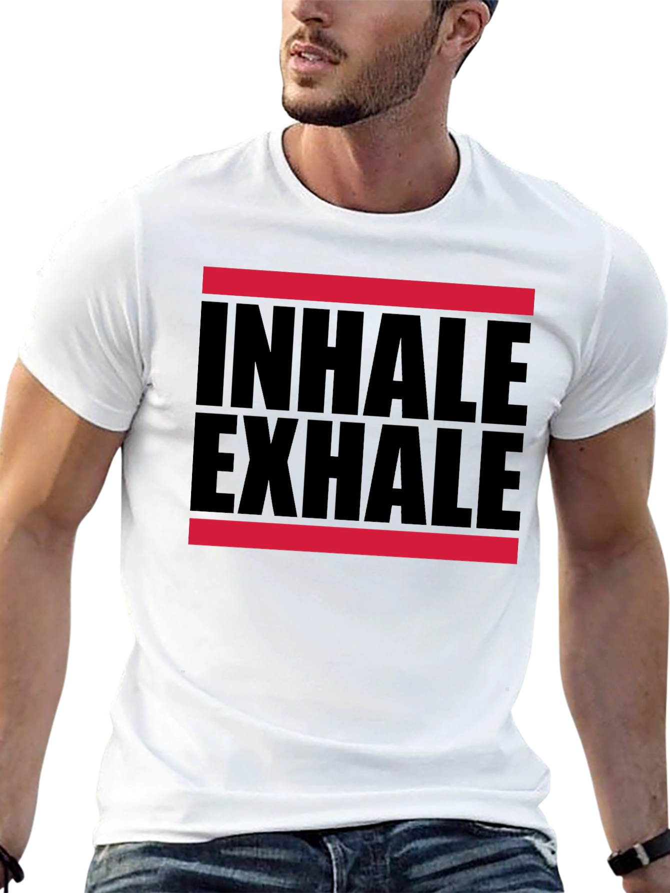 Inhale Exhale Graphic T-Shirt - Black