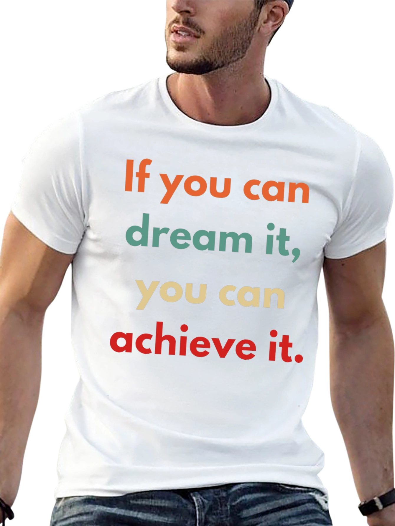 Inspirational Dream It Black Cotton T-Shirt