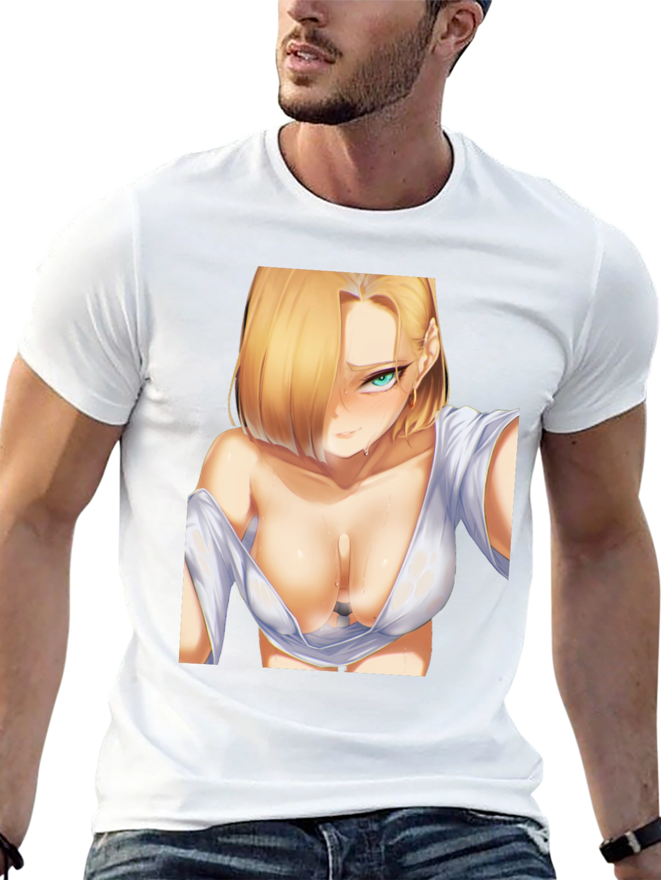 Anime Graphic T-Shirt - Android 18 Design