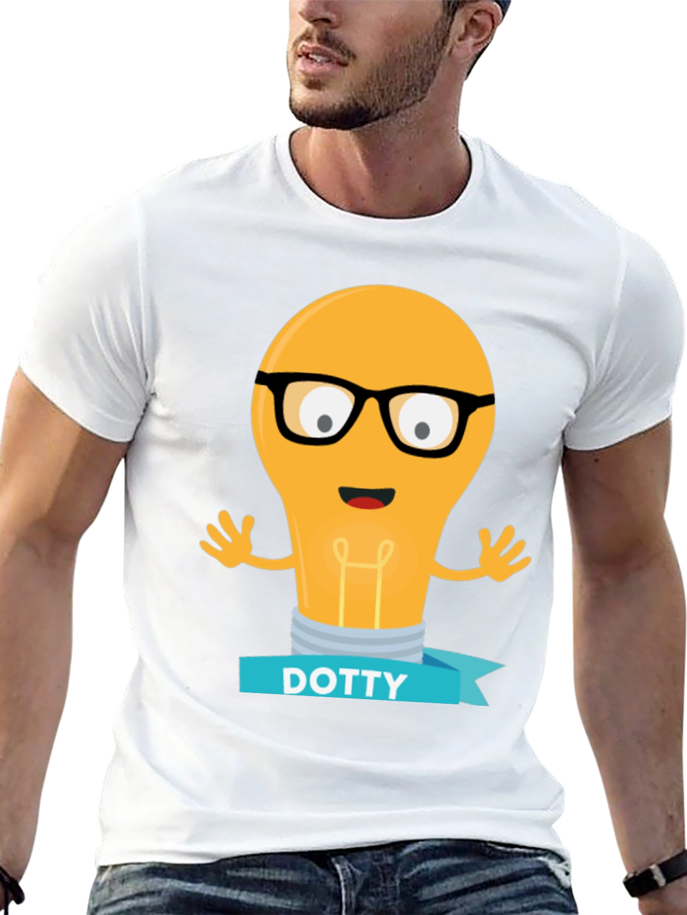 Nerdy Light Bulb DOTTY Tee - Smart & Fun!
