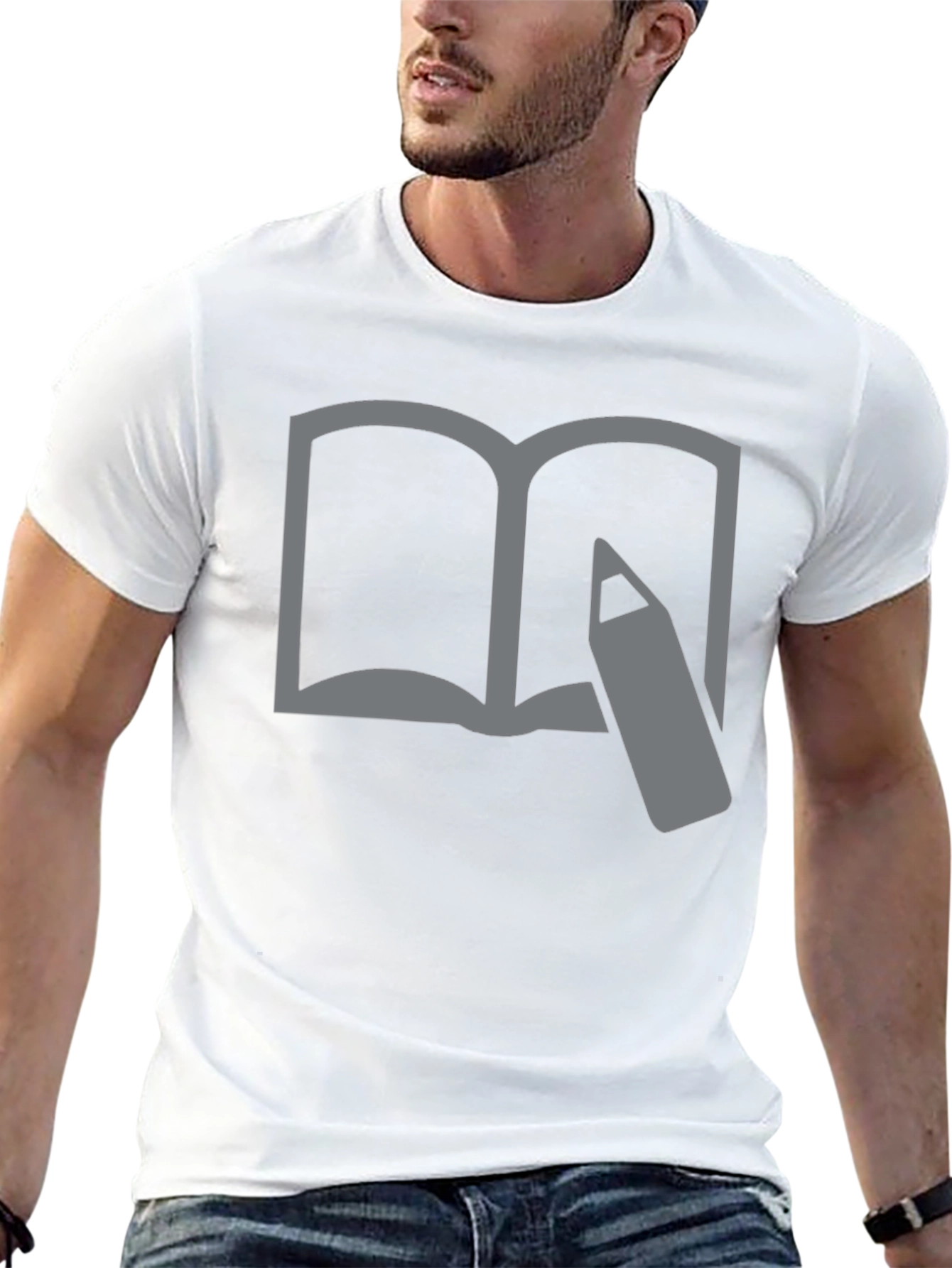 Book and Pencil Graphic Tee - Writers Inspiration