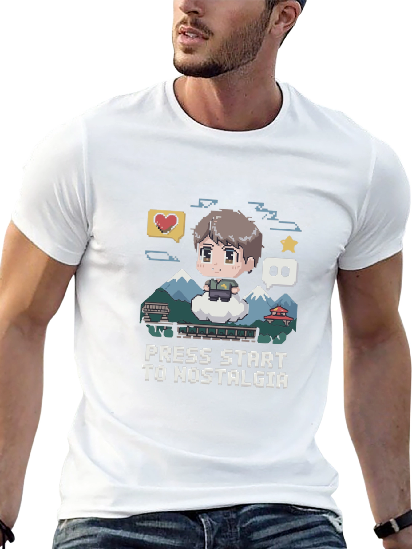 Nostalgia Pixel Art T-Shirt - Press Start Gaming Tee