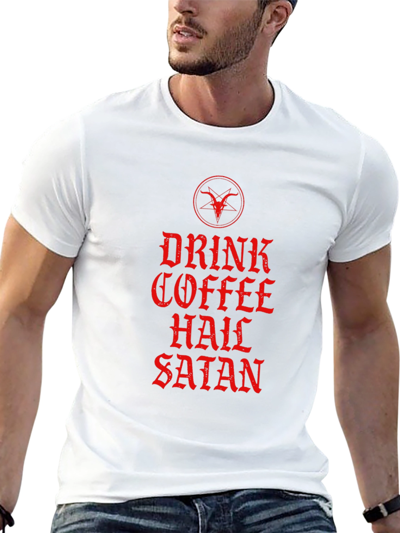 Drink Coffee Hail Satan T-Shirt - Graphic Tee