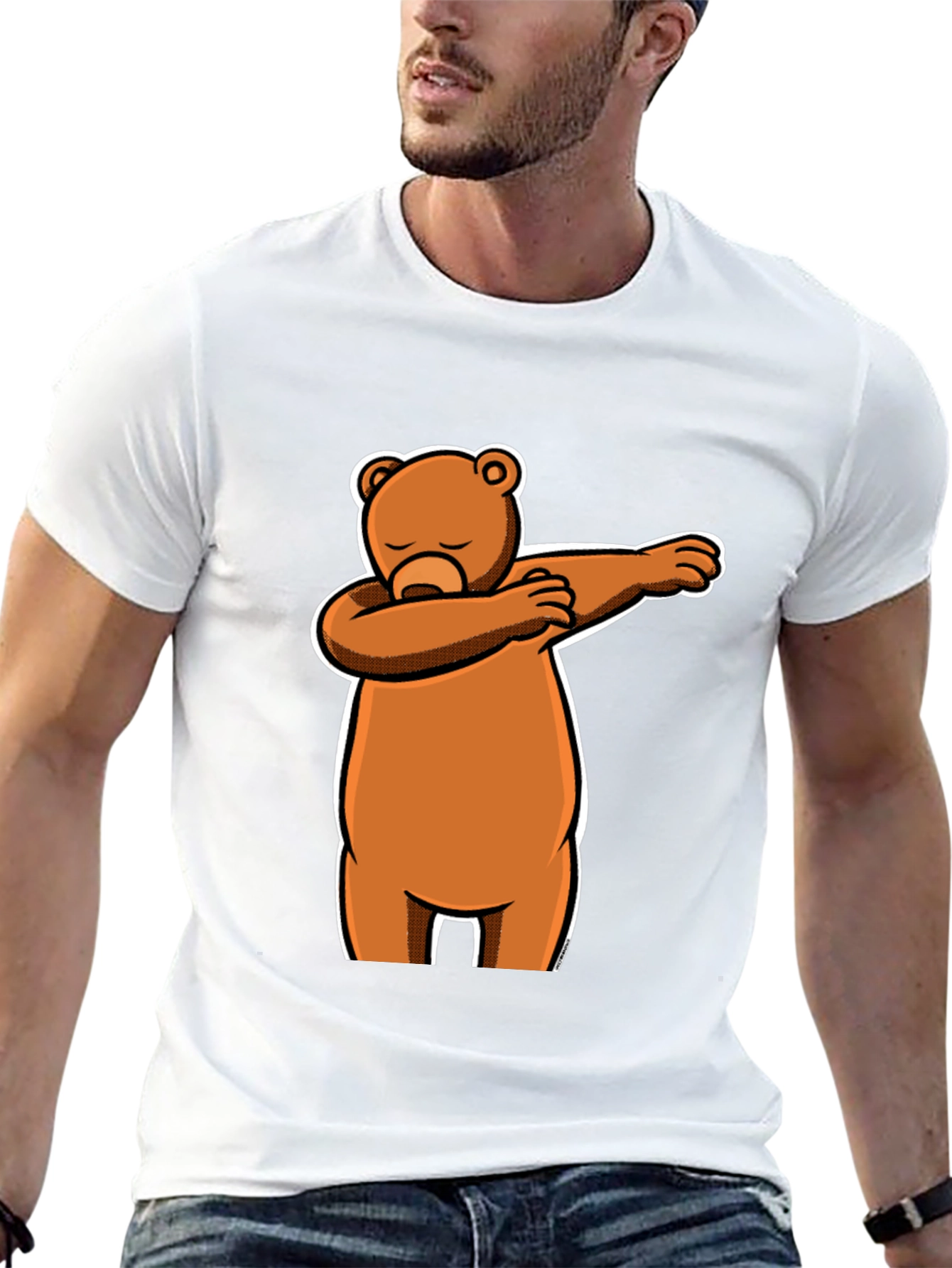 Dabbing Bear Black T-Shirt - Fun Cartoon Graphic Tee