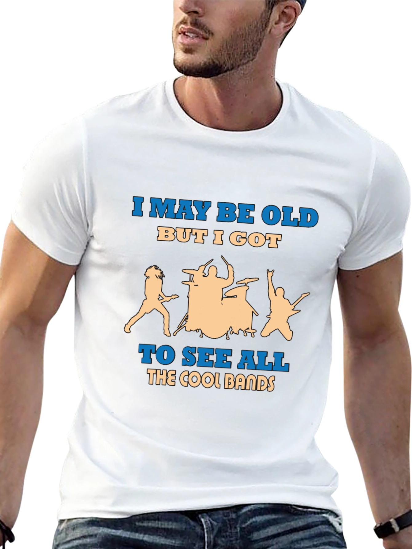 I May Be Old Cool Bands Graphic Tee