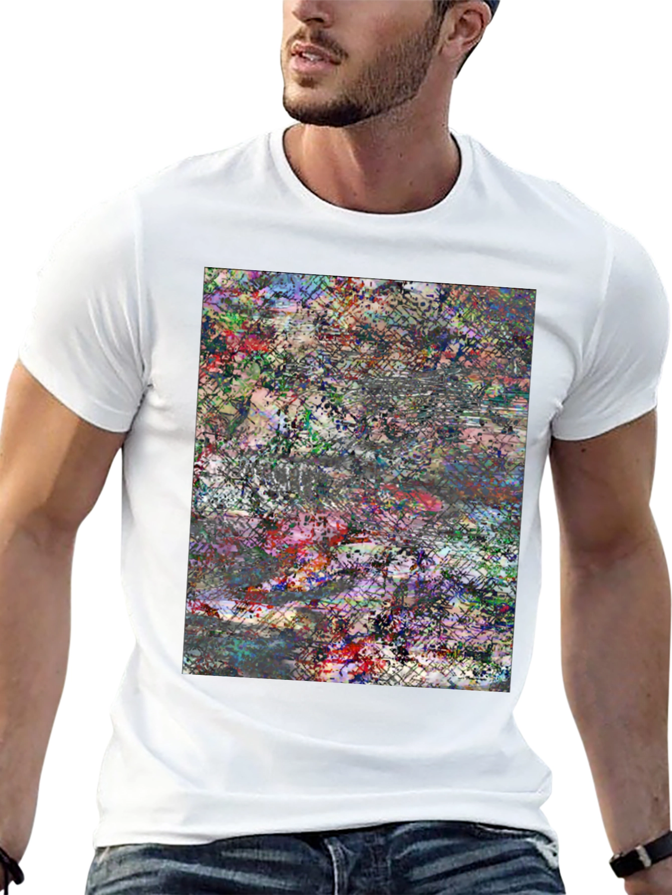 Abstract Art Black T-Shirt: Bold Modern Graphic Tee