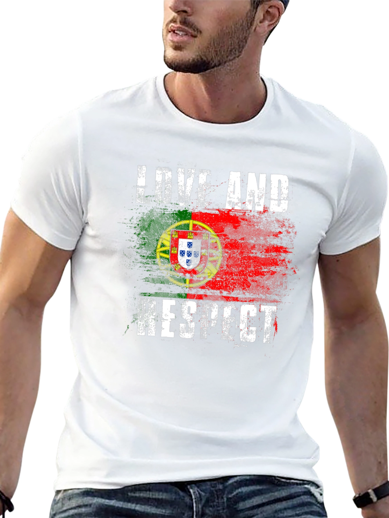 Portugal Flag Love and Respect T-Shirt