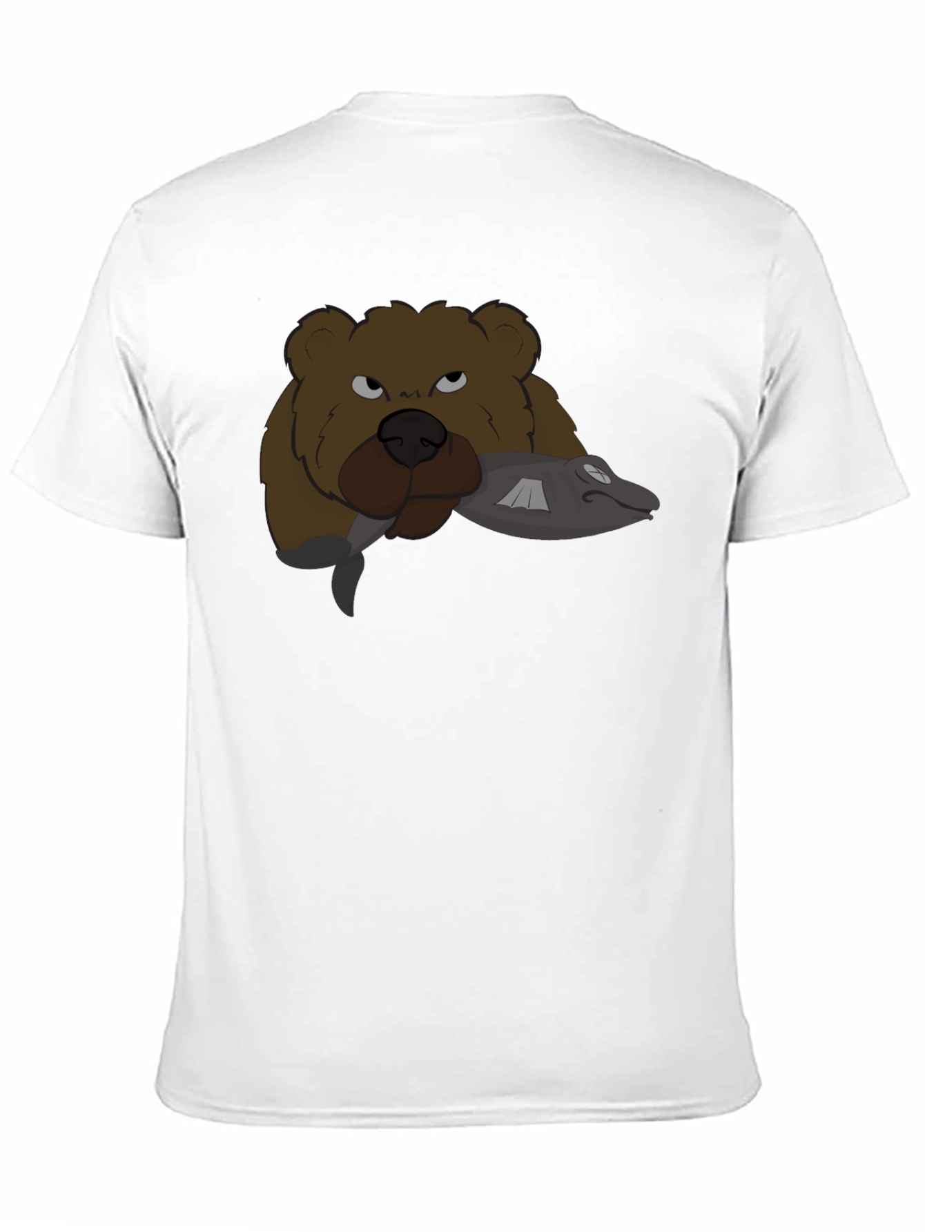 Bear & Fish Graphic Tee - Mens Black T-Shirt