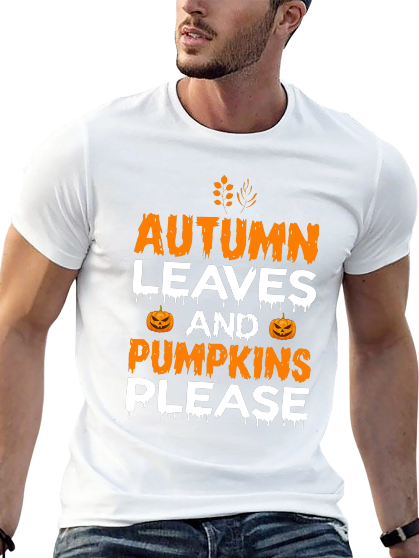 Autumn Leaves & Pumpkins Please Graphic Tee