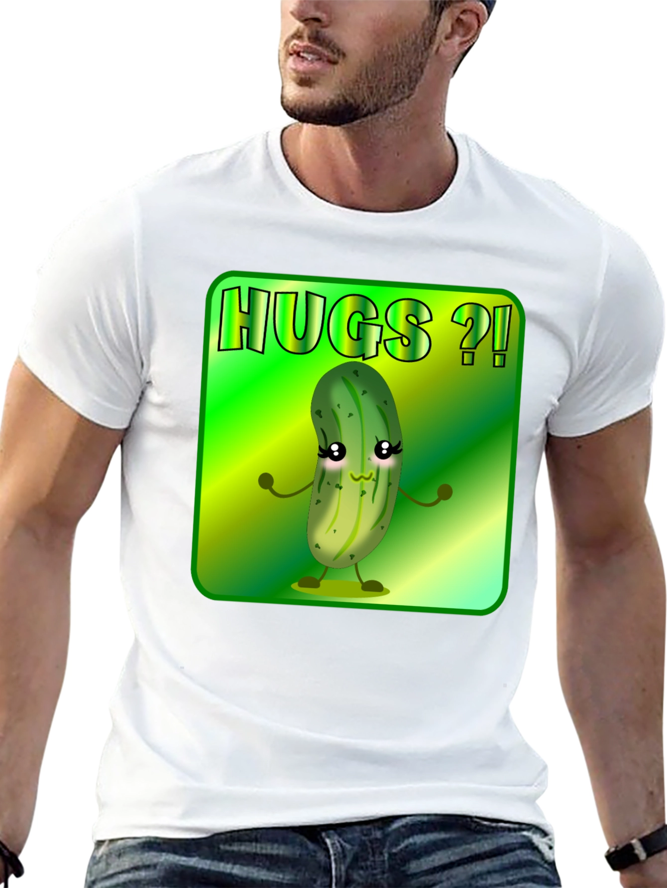 Hugs Pickle Graphic Tee - Black Unisex T-Shirt