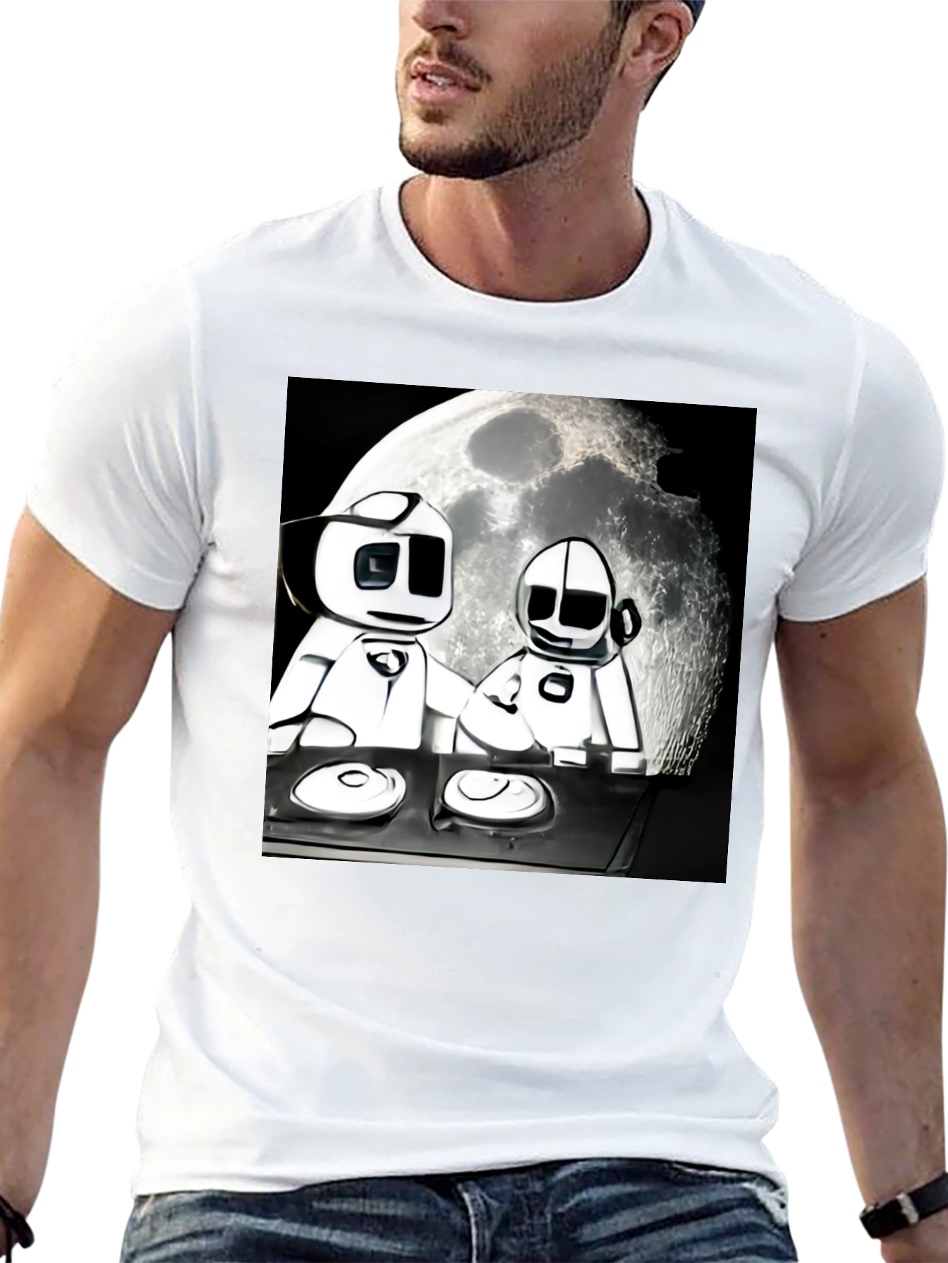 Robo DJ Moonscape Black T-Shirt