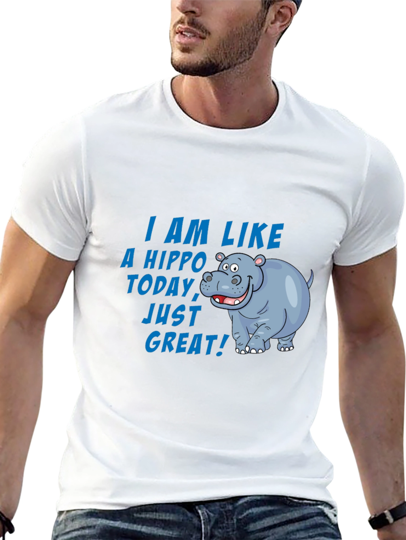 Hippo Today T-Shirt - Great Mood Graphic Tee