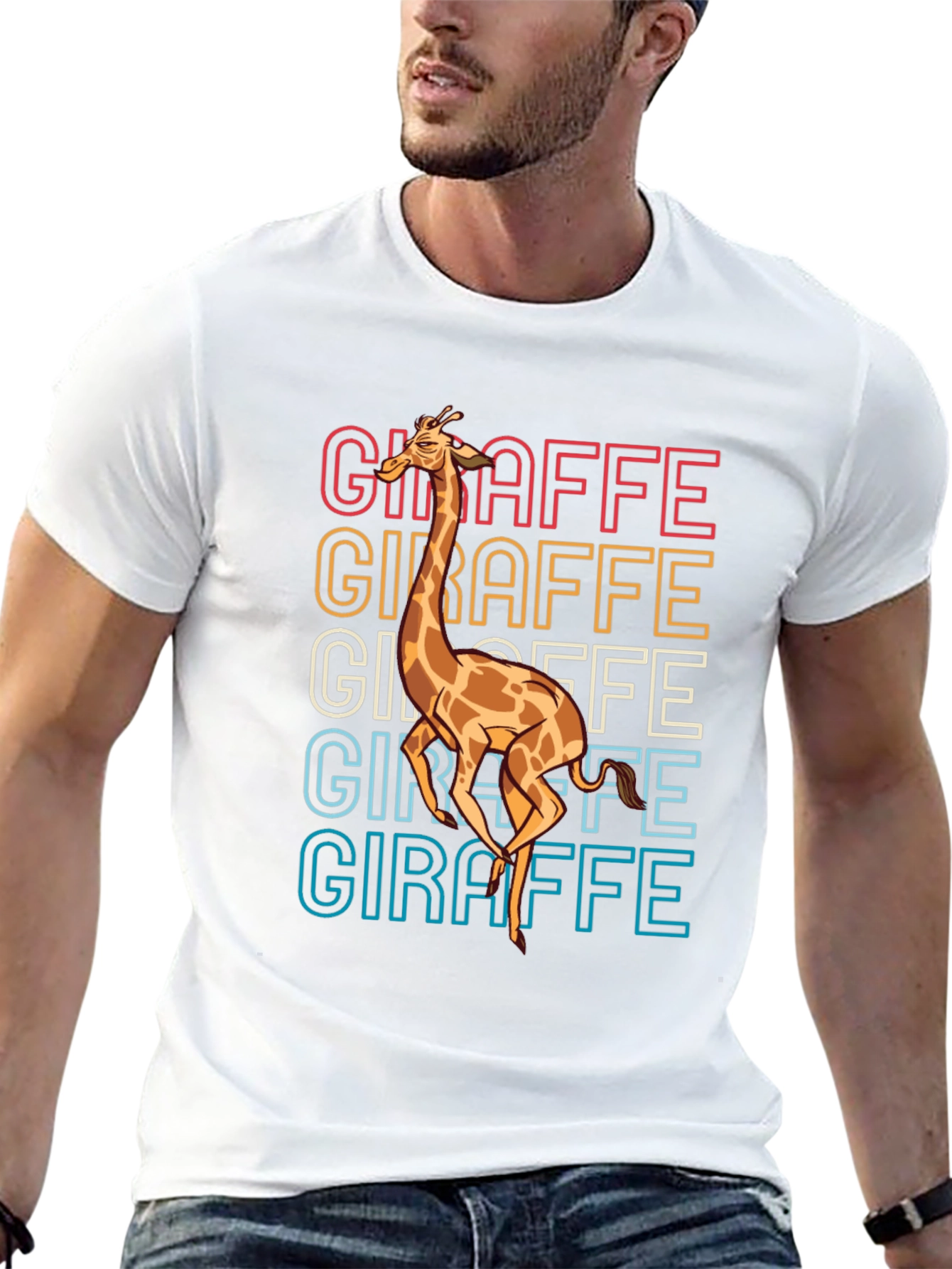 Retro Giraffe Graphic Tee - Cool Animal Lover Shirt