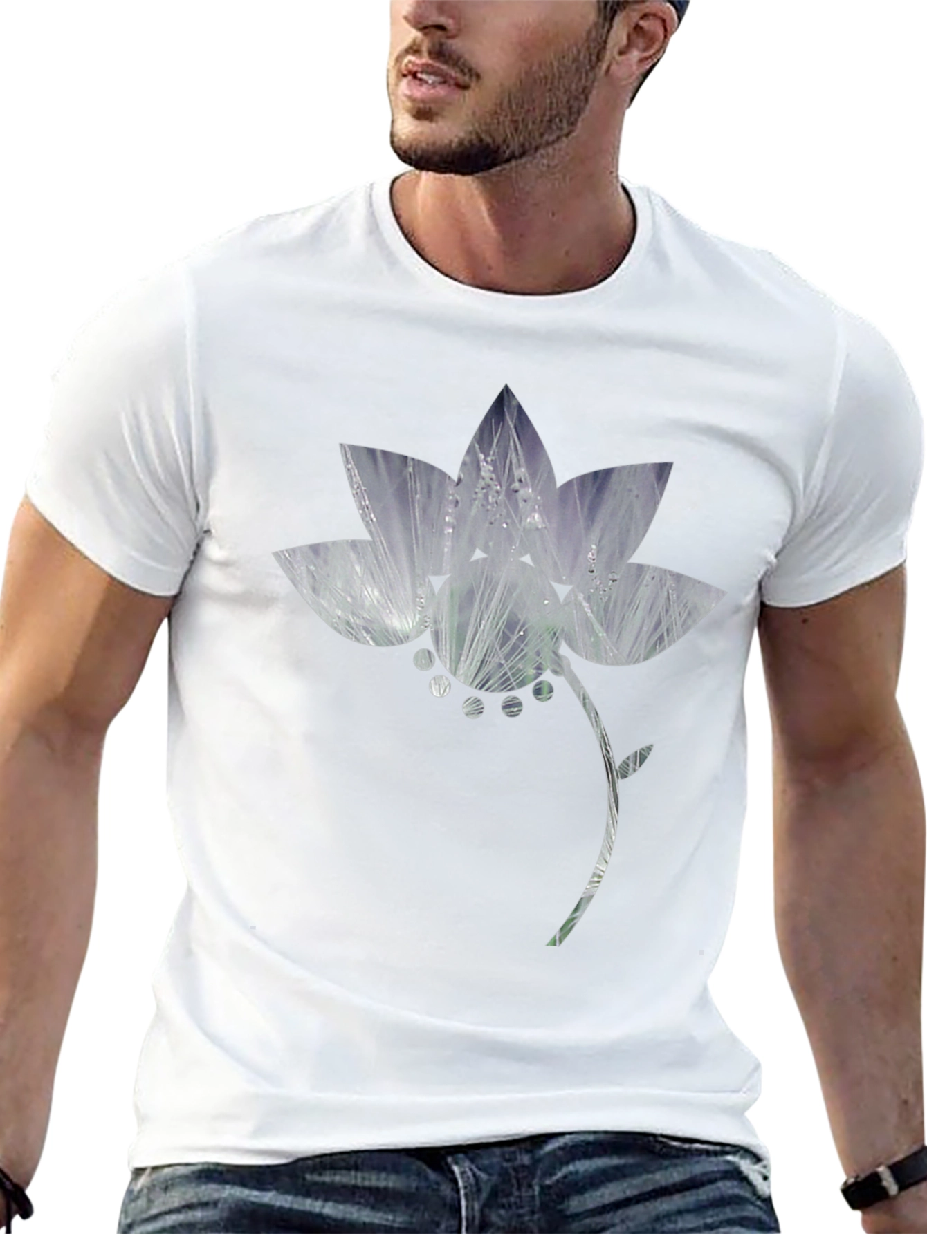 Floral Graphic Print Black T-Shirt