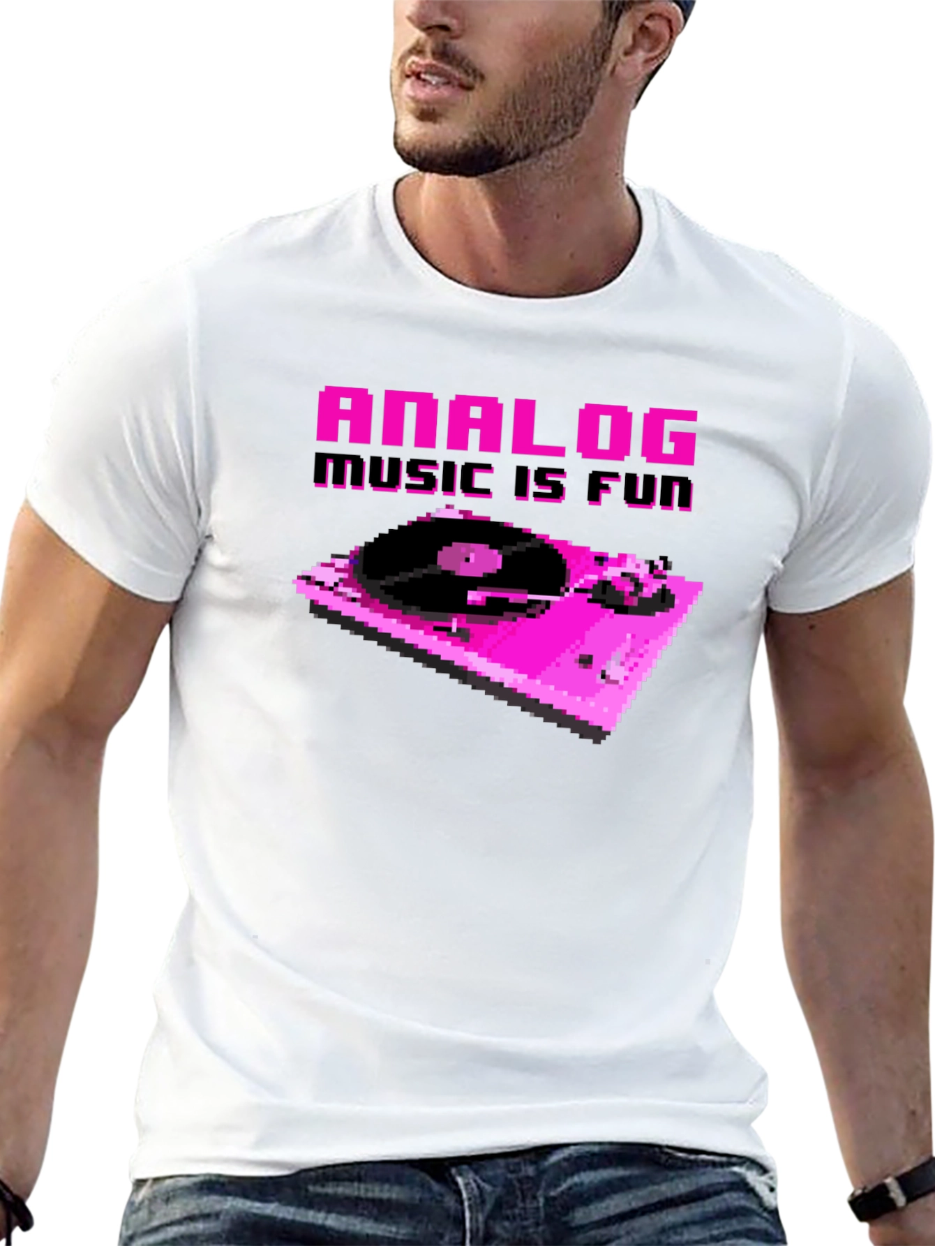 Analog Music is Fun Pixel Art T-Shirt
