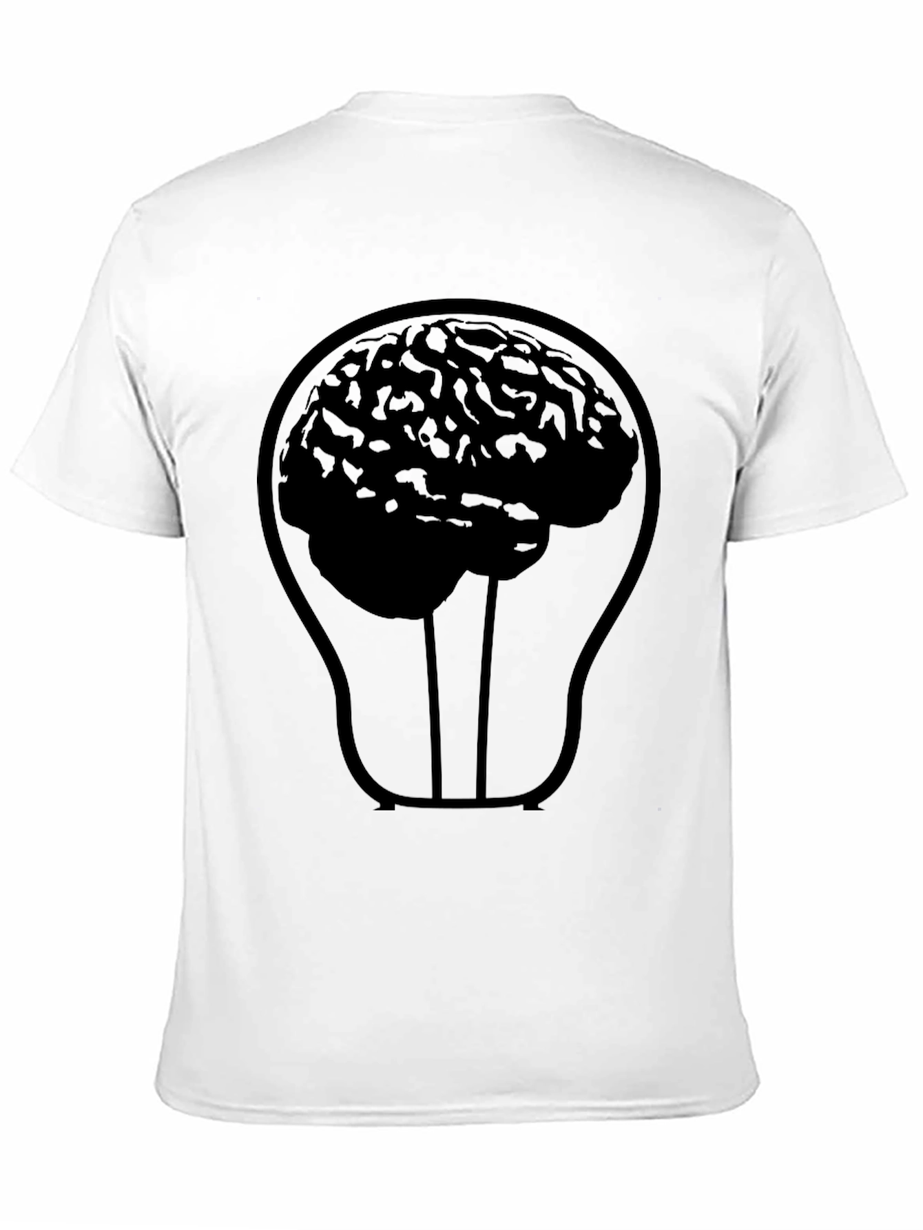 Brain Lightbulb Graphic Tee - Black