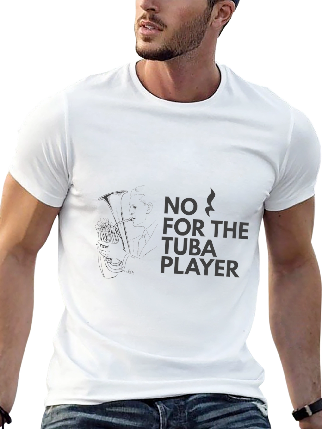 No Tuba Player Black Graphic Tee