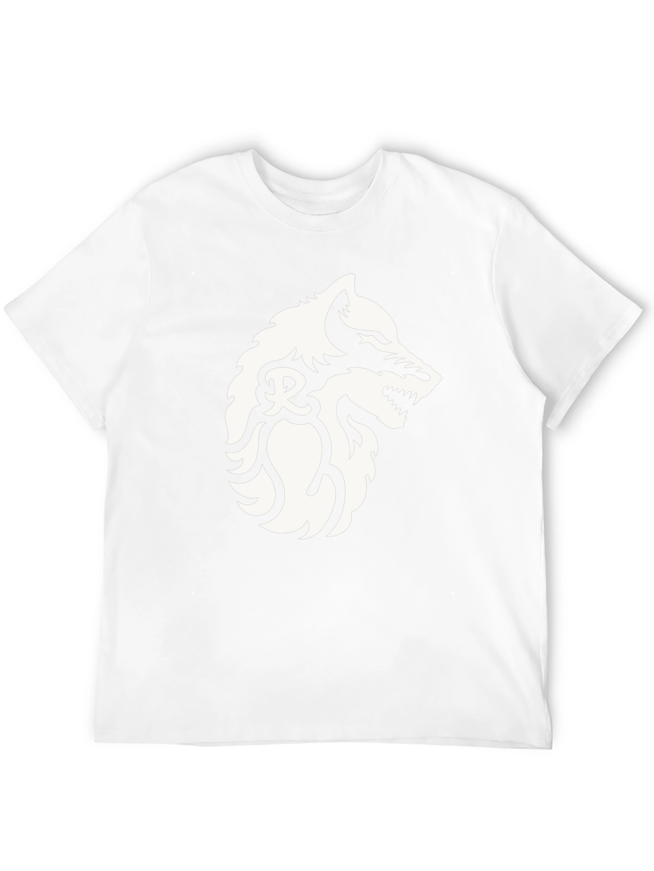 Black T-Shirt with Wolf Graphic