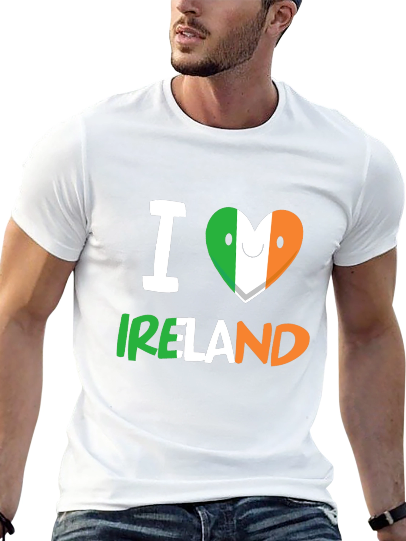 I Love Ireland T-Shirt - Black Crew Neck Tee