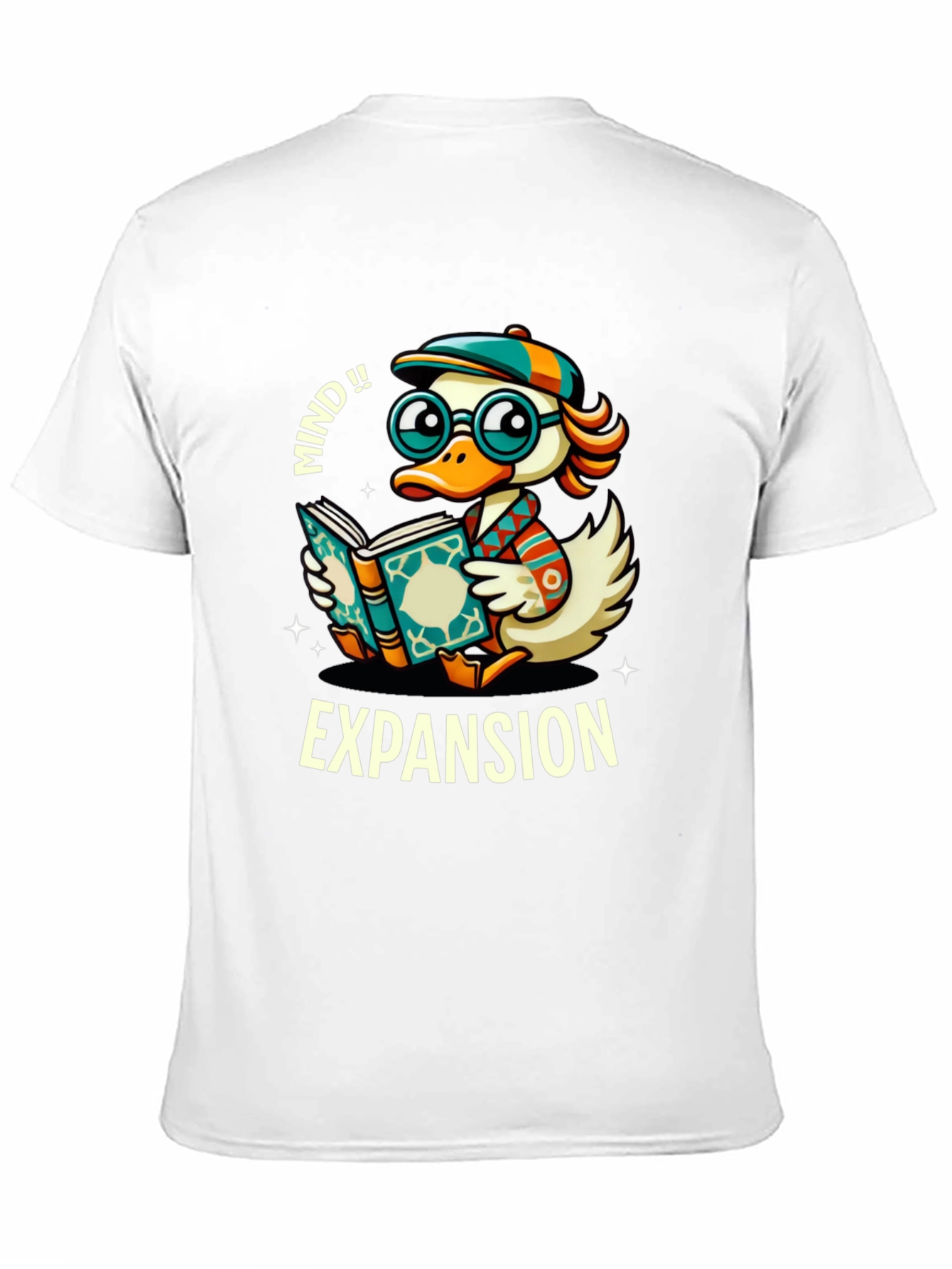 Mind Expansion Cartoon Duck Graphic T-Shirt