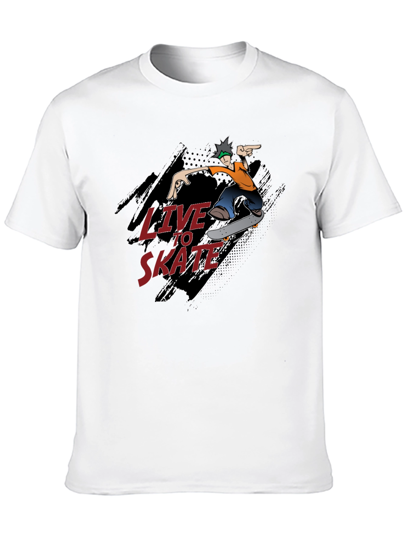 Live to Skate Graphic Tee - Black Cotton