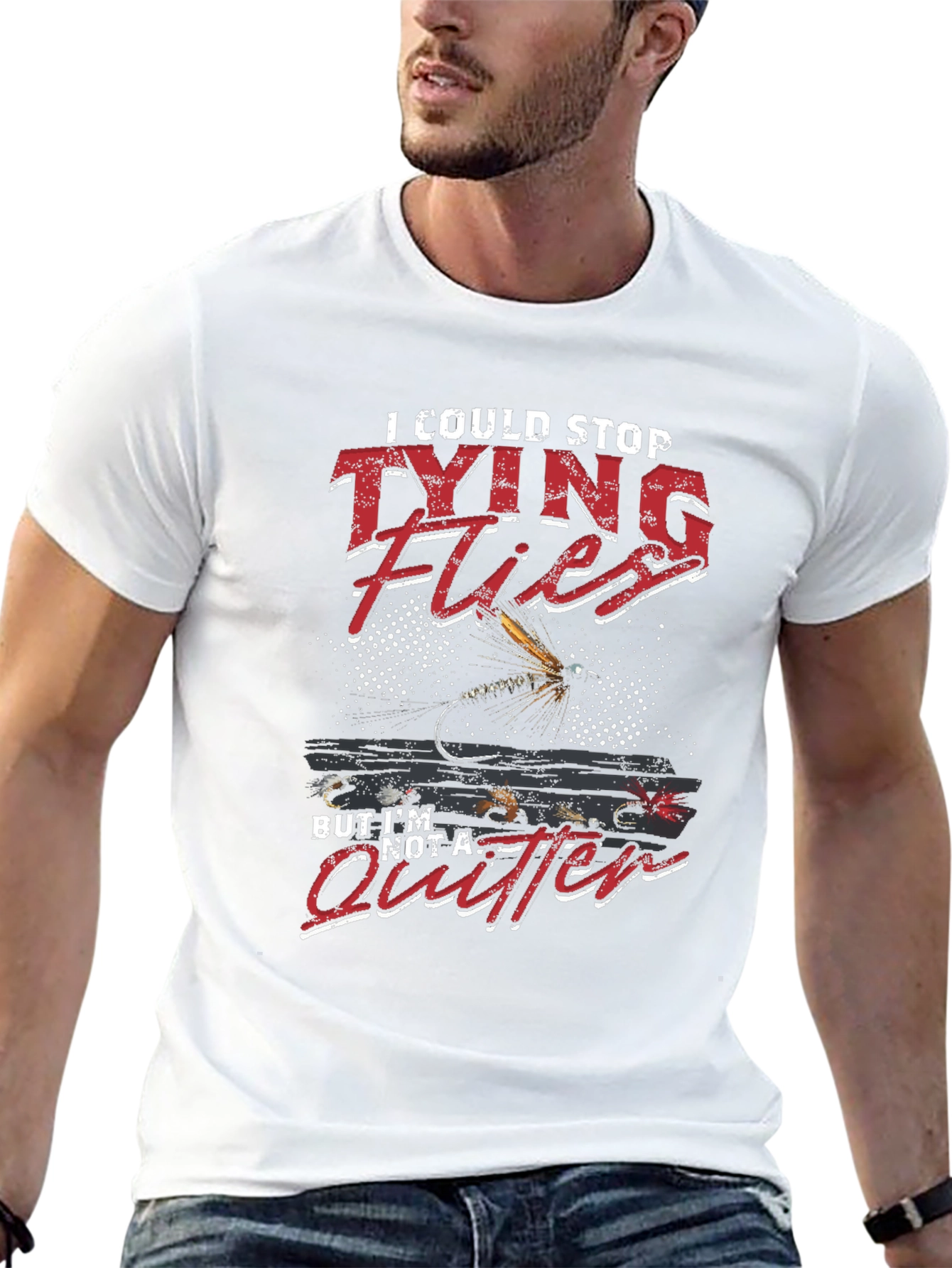 Tying Flies T-Shirt - Funny Angler Tee