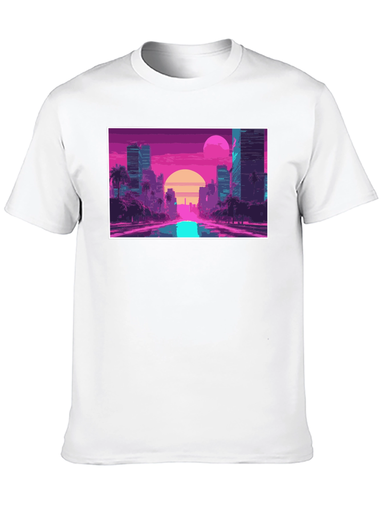 Retro Sunset Cityscape Graphic T-Shirt