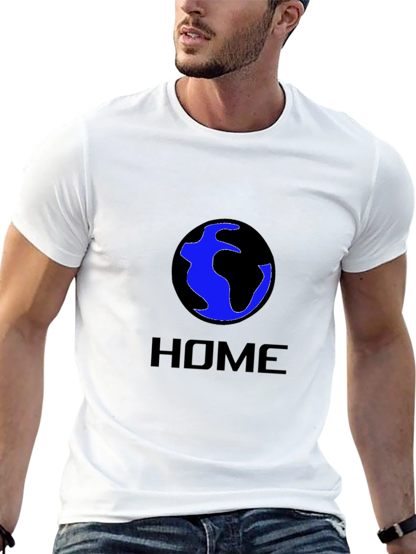 Earth Home T-Shirt - Black Crew Neck Tee