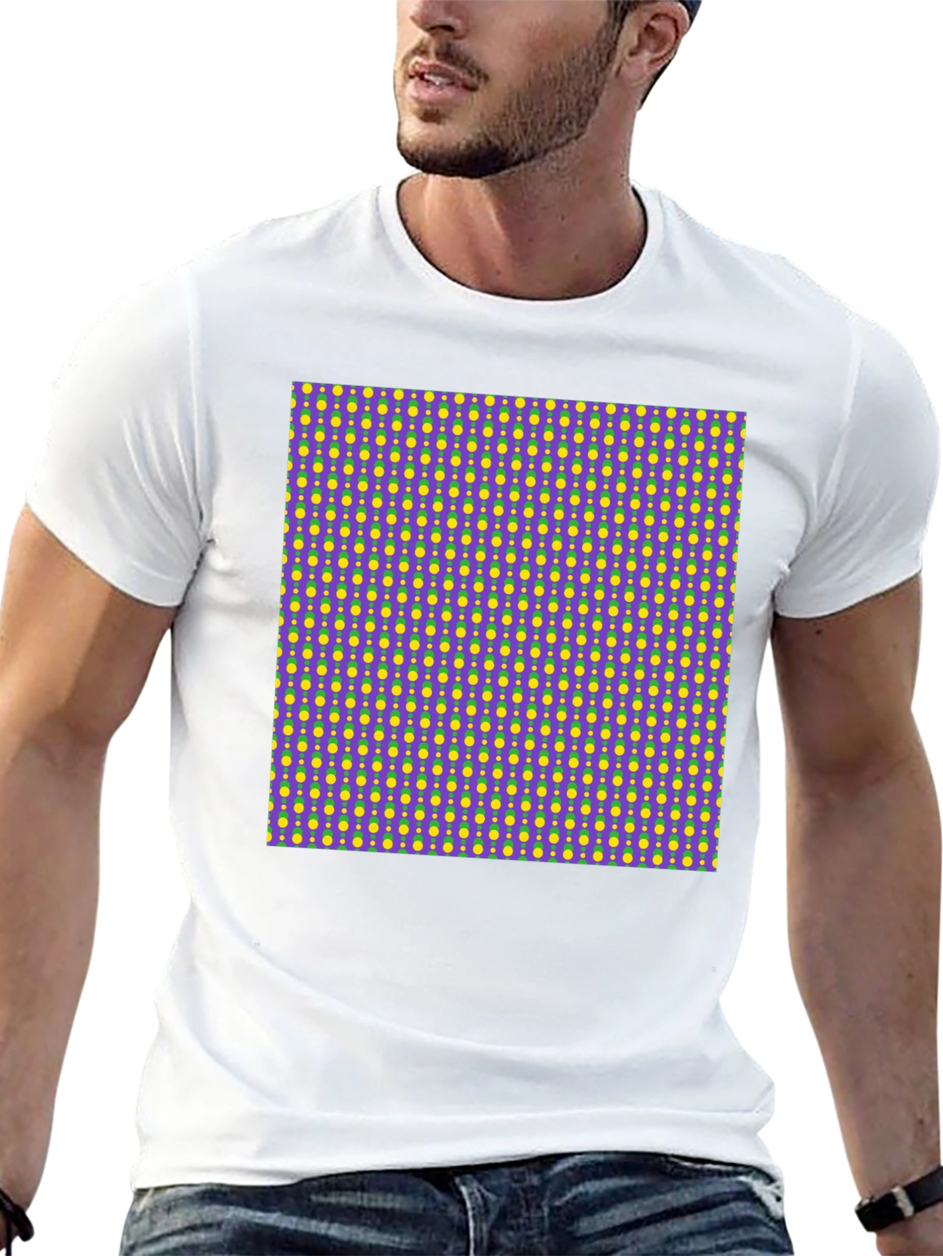 Vibrant Patterned Black T-Shirt