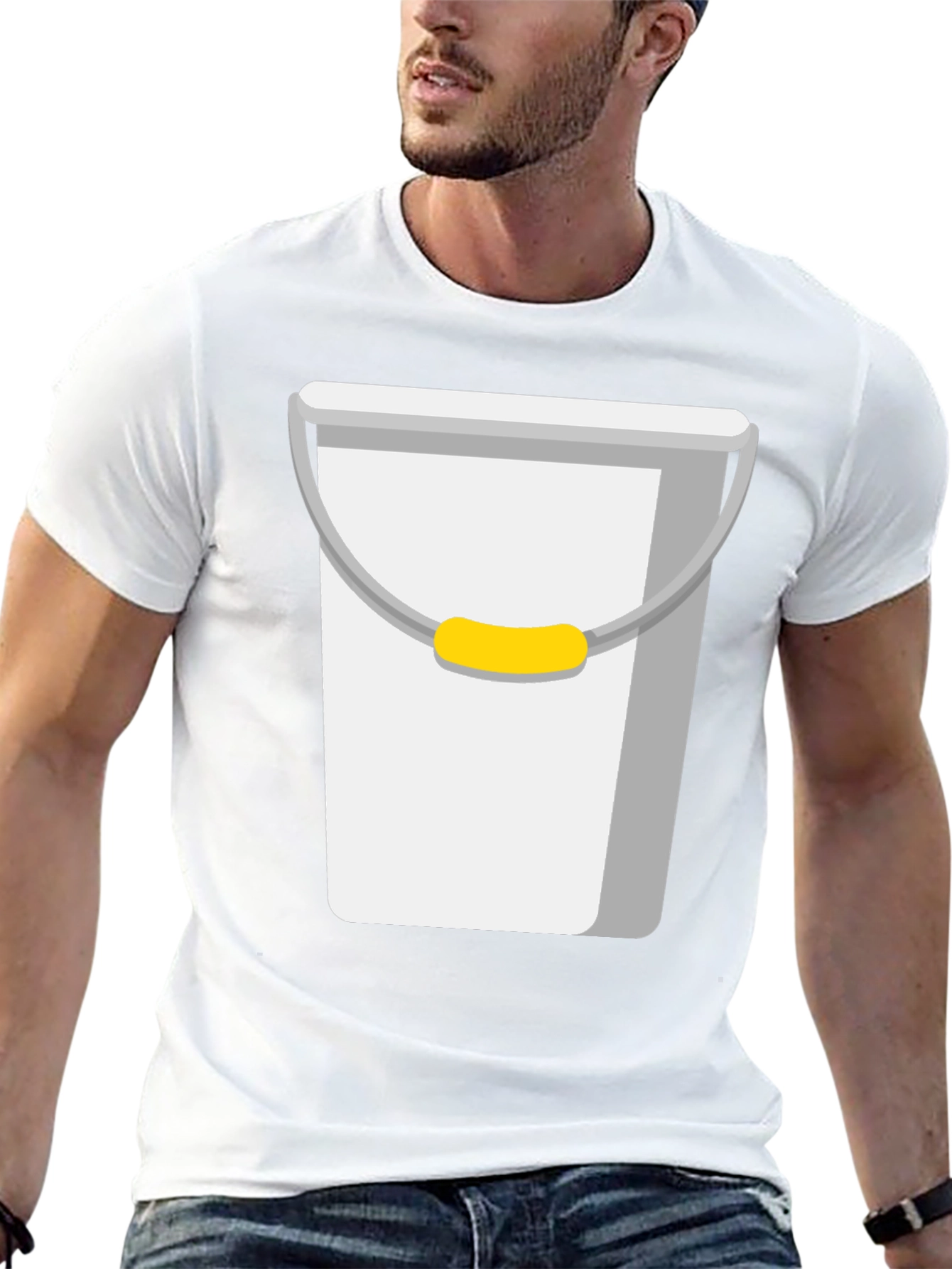 Novelty Bucket Graphic Tee - Quirky Casual Wear