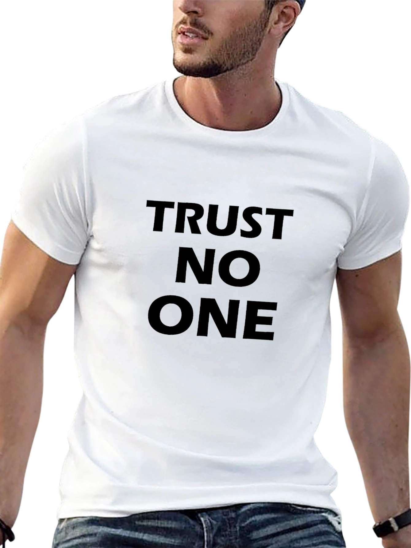 Trust No One Black Graphic Tee - Mens